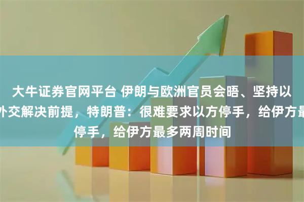 大牛证券官网平台 伊朗与欧洲官员会晤、坚持以色列停火是外交解决前提，特朗普：很难要求以方停手，给伊方最多两周时间